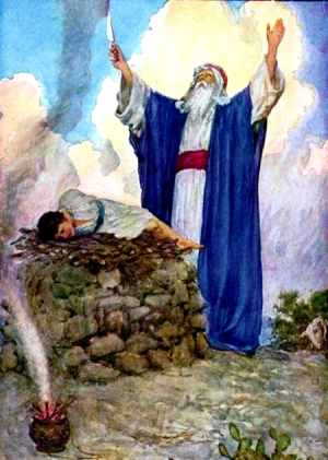 Abraham will Isaac schlachten