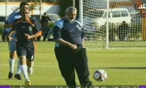 Ismail Haniyeh auf dem Fussballplatz