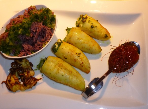 Gefuellte Sepientuben an Reise der Liebenden und Chilli-Orangenblueten-Marmalade 1