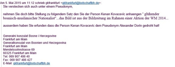 Email 4 aus dem Generalkonsulat von Busnien und Herzegowina