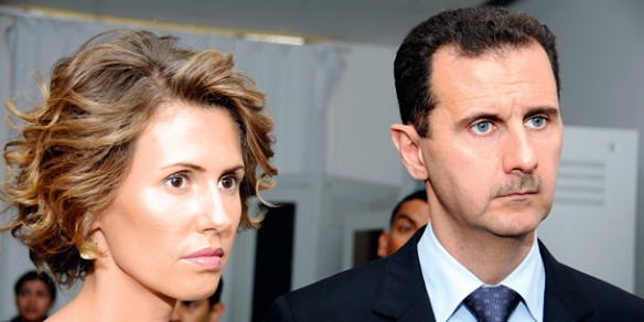 Syriens Präsident Bashar al Assad mit Frau