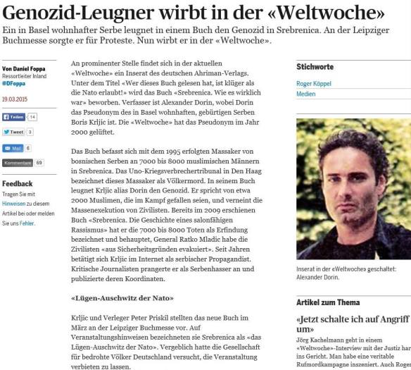 Stachelt moslemische Extremisten an: Hetzartikel gegen Alexander Dorin im Schweizer Tagesanzeiger