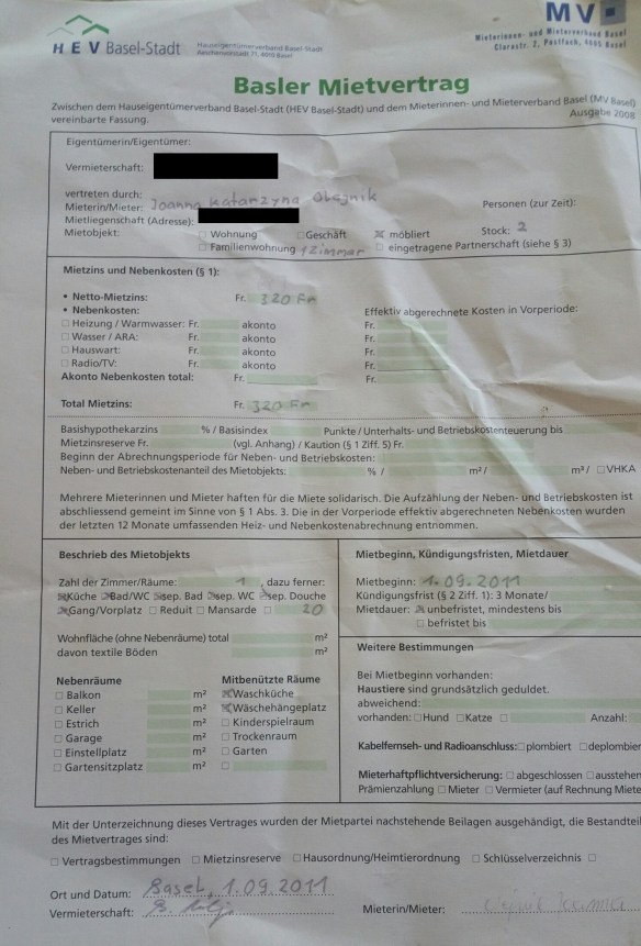 Mietvertrag 1