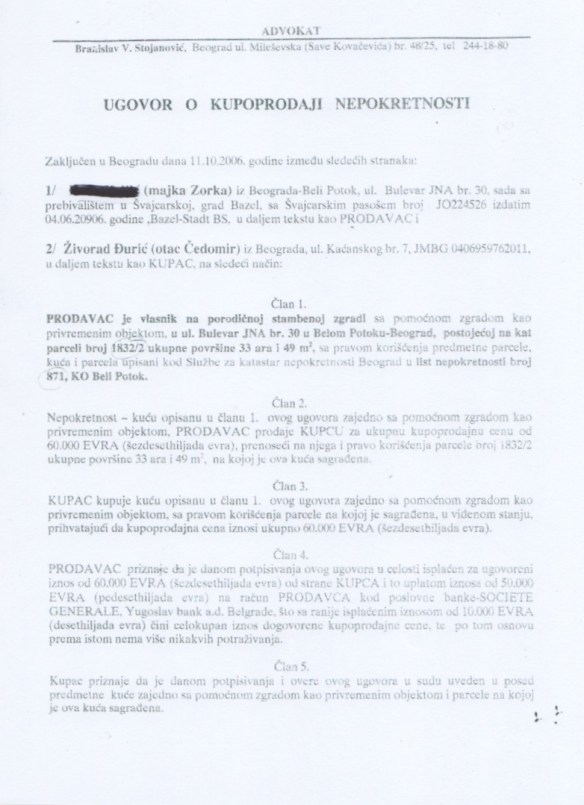 Hausverkauf Serbien 2006 für 60'000 Euro